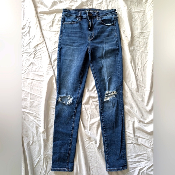 American Eagle Outfitters Denim - American eagle distressed next level stretch super hi-rise jeggings size 8 reg